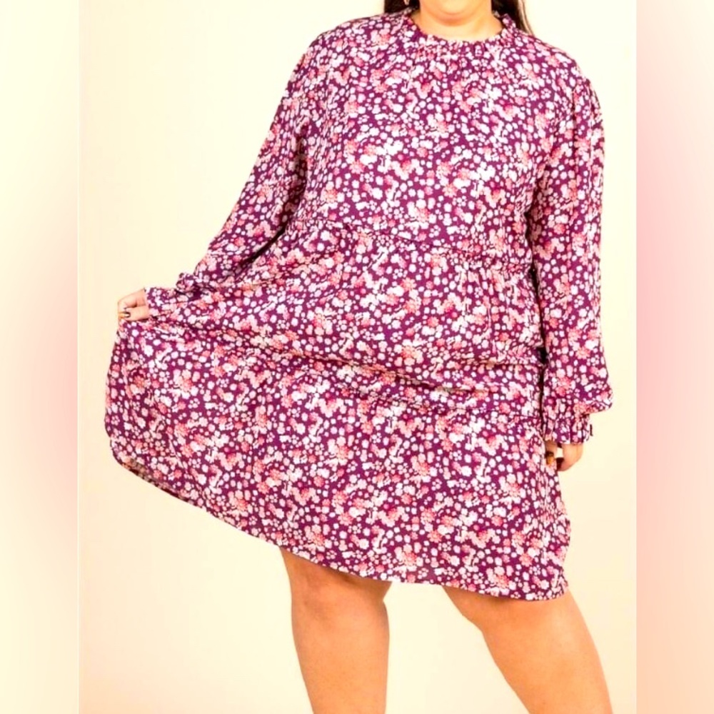 Lularoe Floral ruffled knee length dress Size 3XL